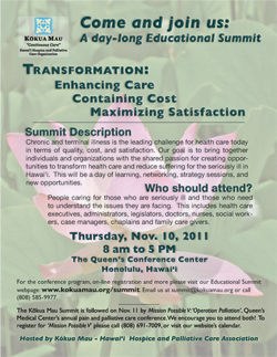 Kokua mau educational summit flyer in color