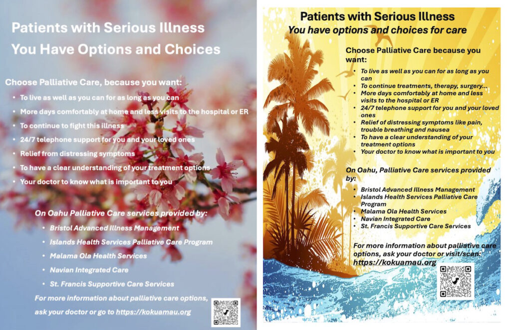 Patients with Serious Illness
You have options and choices for care. Two posters with different layout. 